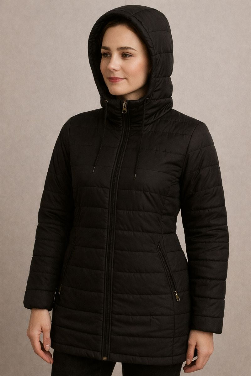 Winter Puffer Jacket with Hood Women